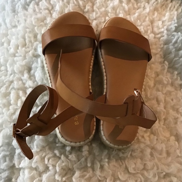 Bamboo ankle strap espadrille summer sandals size 8 - Picture 3 of 4